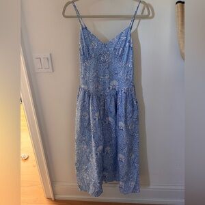Roller Rabbit for Target Light Blue Floral Midi Slip Dress